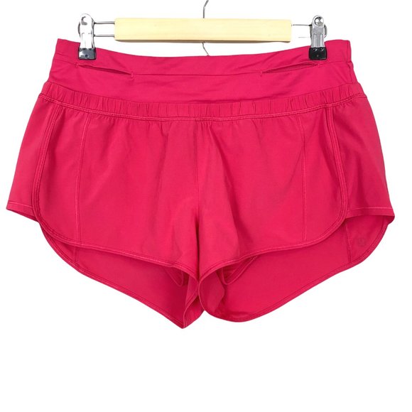 lululemon athletica Pants - Lululemon Fast Lane Shorts Women's 8 Brief Lined Running Boom Juice Pink Pockets